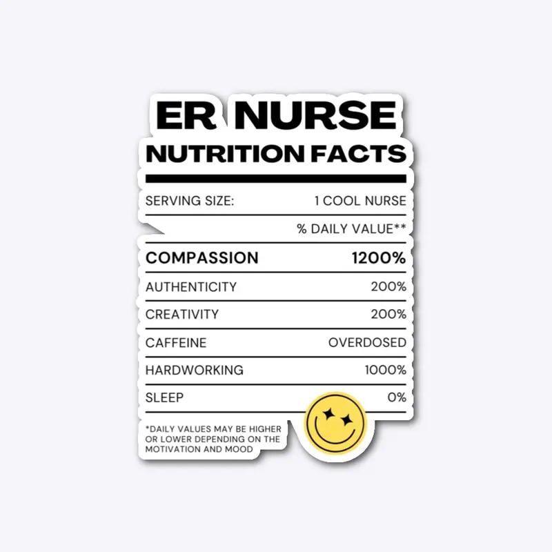 Nutrition Facts ER Nurse 