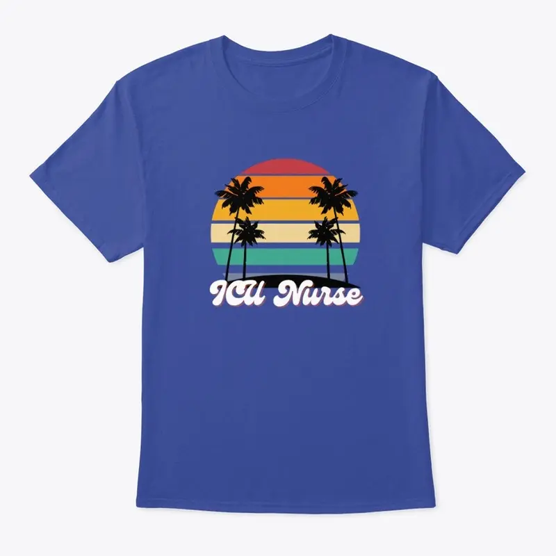 Retro Palm Tree ICU Nurse